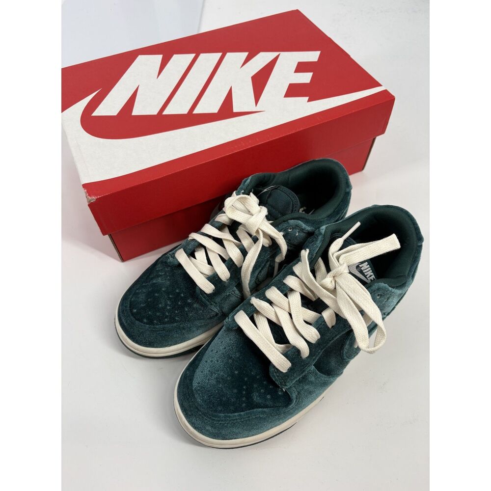 Nike Women's Teal Green Velvet Low-Top Sneakers